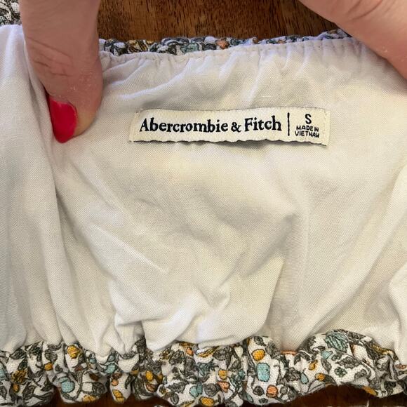 Abercrombie & Fitch Fruit Print Crop Top Small Milkmaid Cottagecore Linen Blend - Picture 5 of 9